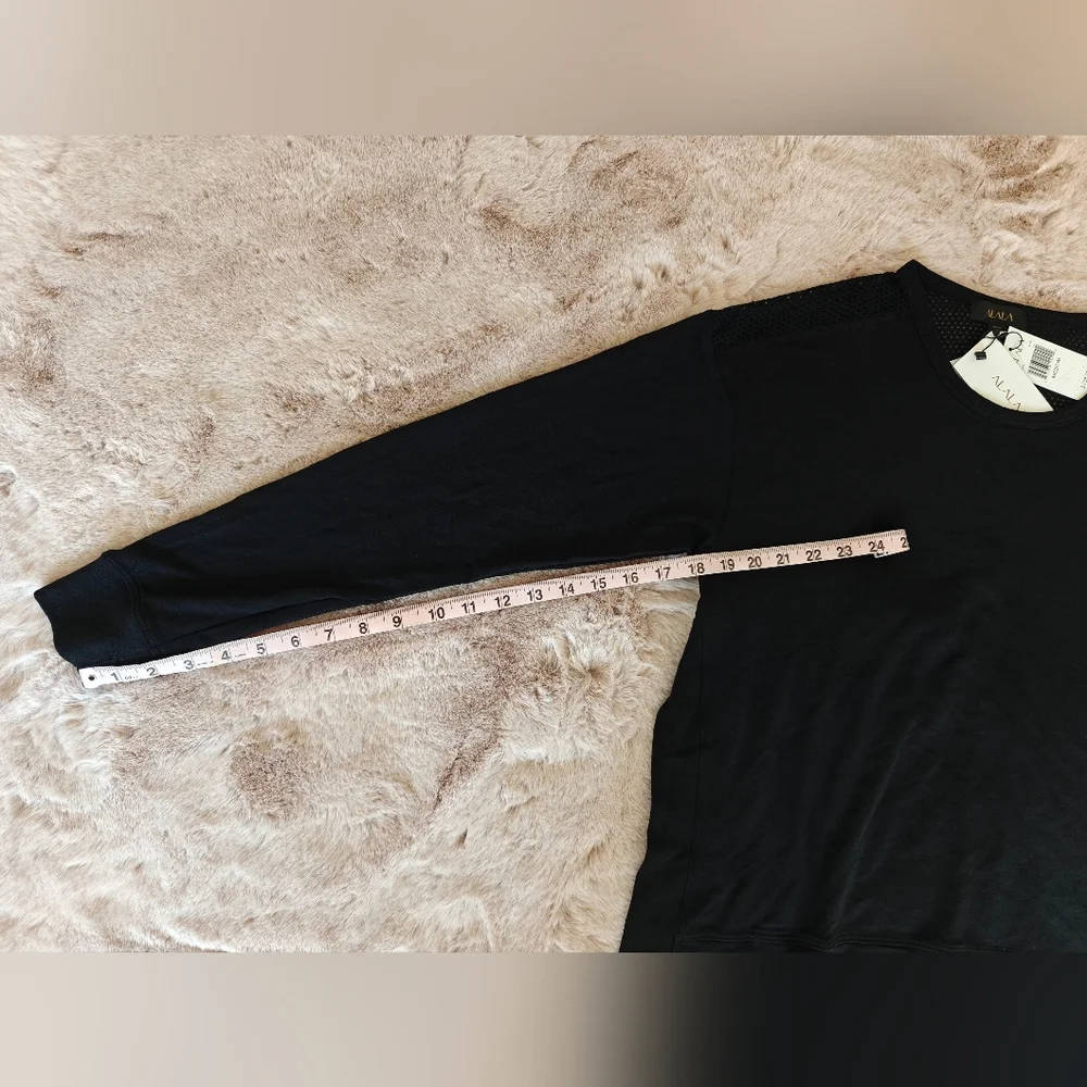 Alala Heron Sweatshirt Black Mesh Long Sleeve Top Women’s Size M / Medium